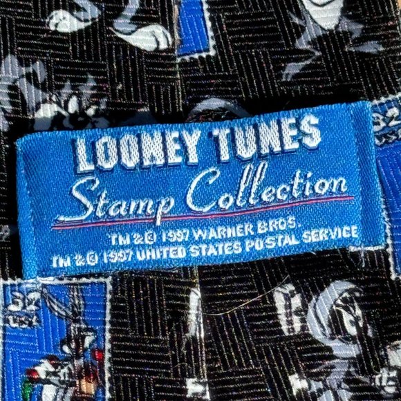 Vintage Looney Tunes Stamp Collection Tie Bugs Marvin Taz Tweety - Picture 6 of 6